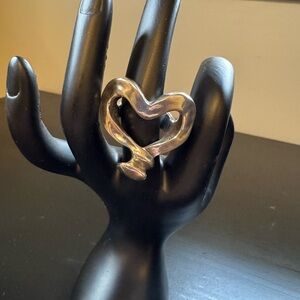 UNO de 50 Silver-Played Nailed Heart Ring Size 8